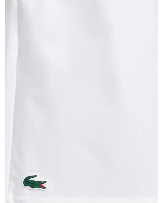Lacoste White Logo-Appliqué Track Shorts for men