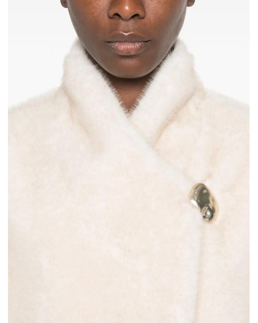 Moncler Natural Logo-Plaque Jacket