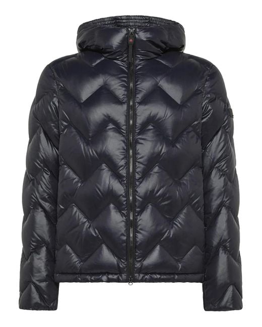 Peuterey Black Chevron-Quilted Hooded Jacket for men