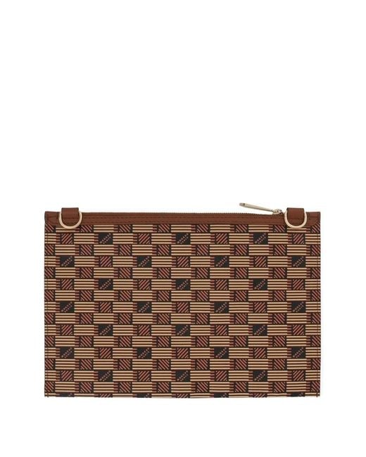 Moreau Brown Pm Saint Multiple Monogram-Pattern Clutch