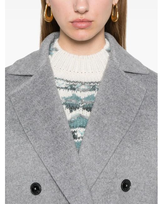 Herno Gray Virgin Wool Peacoat