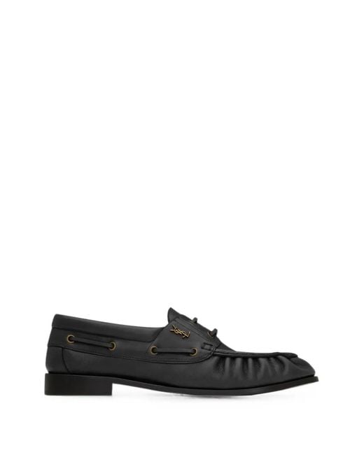 Saint Laurent Black Les Loafers Bateau for men