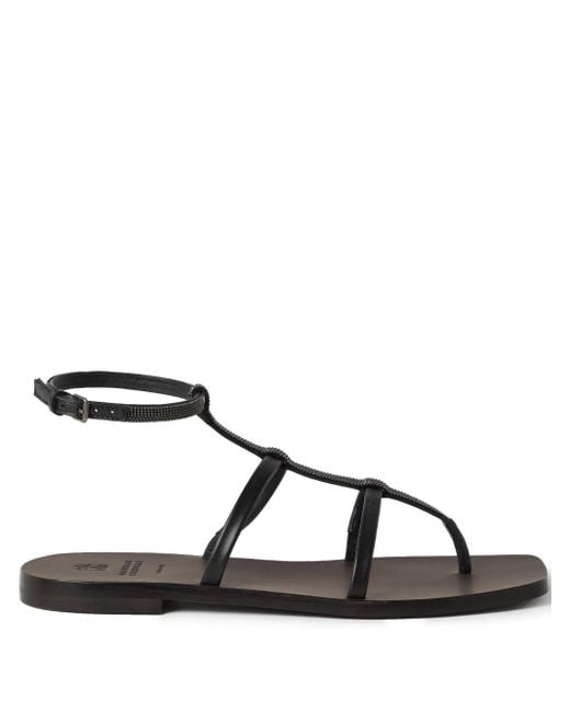 Brunello Cucinelli レザー サンダル Brown