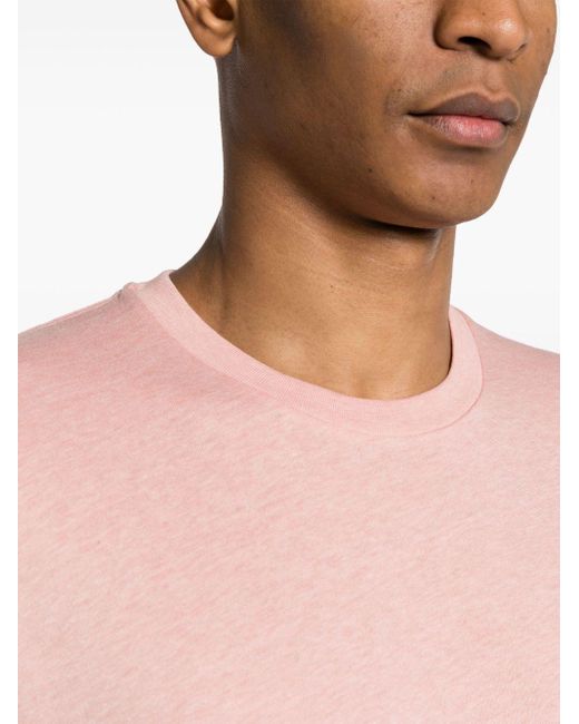 Camiseta con logo bordado Tom Ford de hombre de color Pink