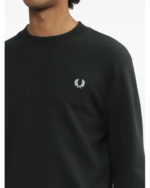 Fred Perry Black Crew-Neck Sweatshirt for men