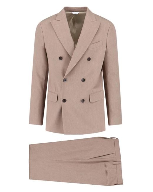 Boglioli Brown Detailed Double-Breasted Suit for men
