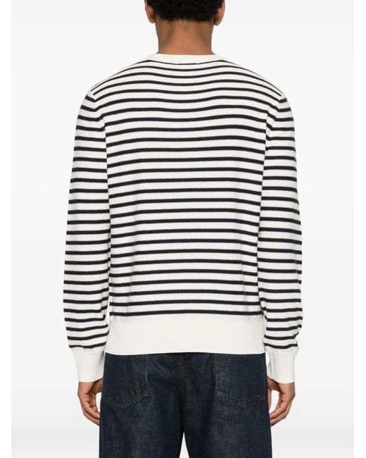 A.P.C. Black Striped Knitted Sweater for men