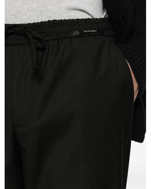 Michael Coal Black Drawstring-Fastening Trousers for men