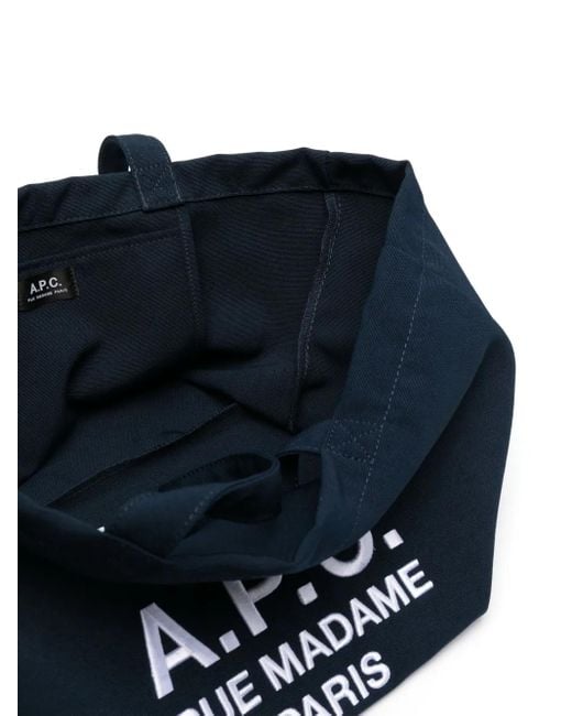 Tote Bag Di Mezzanotte Blu Di Tela di A.P.C. in Black