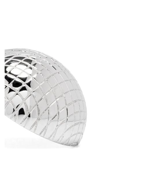 Yvonne Léon White 9Kt Maxi Boucles D'Oreille Boule Disco Earrings