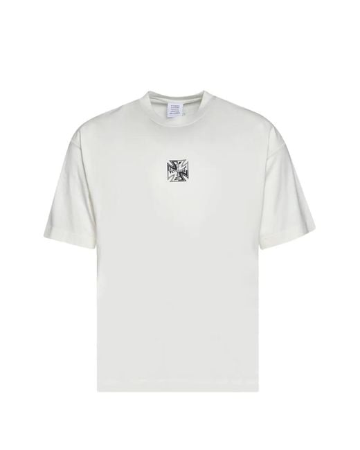 Vetements White Biker Cross-Logo T-Shirt for men