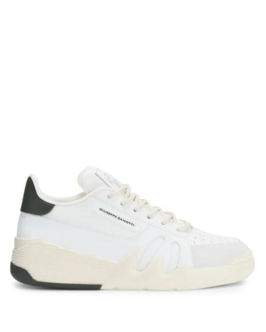 Giuseppe Zanotti White Talon Logo-Patch Leather Sneakers for men