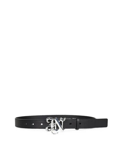 JUN/NAKAYAMA White Logo-Buckle Leather Belt for men