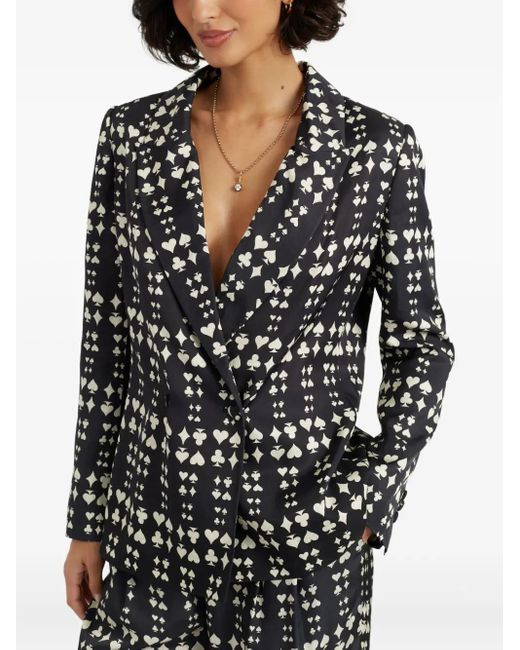 Chinti & Parker Black Queen Of Hearts Printed Blazer