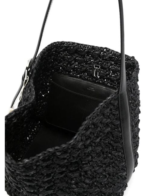 Totême Black Medium Belted Paper Tote Bag