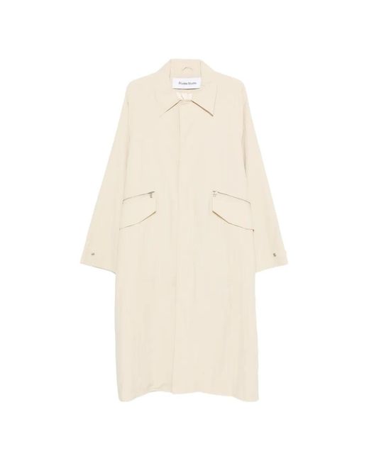 Etudes Studio White Zip-Pockets Overcoat
