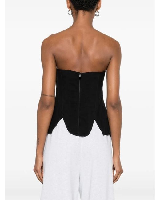 GIUSEPPE DI MORABITO Black Strapless Corset Top