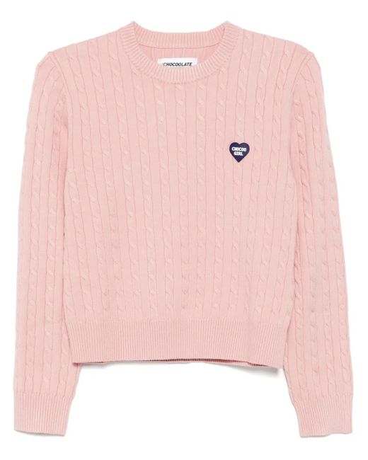 Chocoolate ロゴパッチ プルオーバー Pink