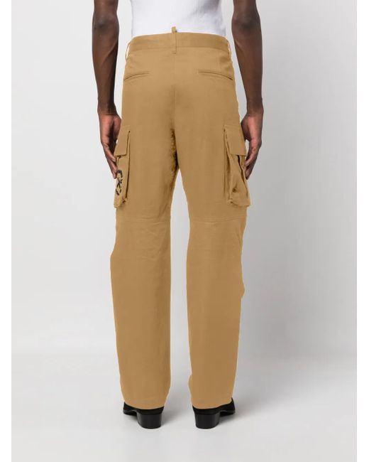 DSquared² Natural Logo Patch Cargo Trousers for men
