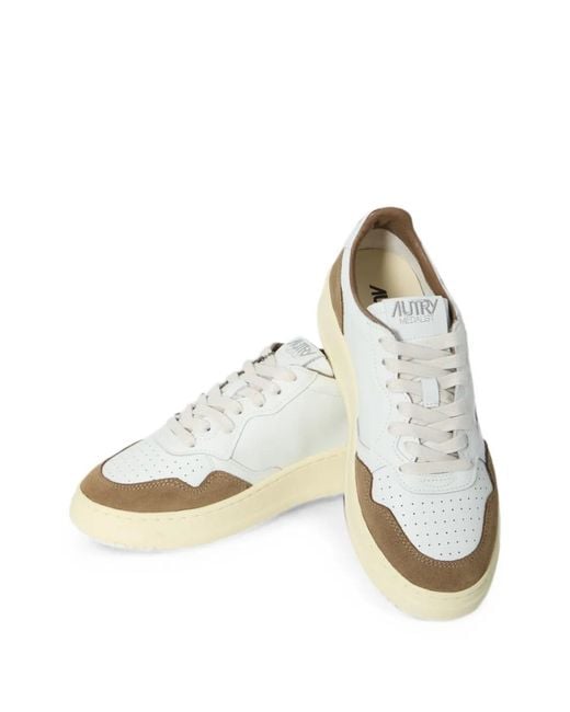 Medalist Suede-Panelled Sneakers di Autry in White da Uomo