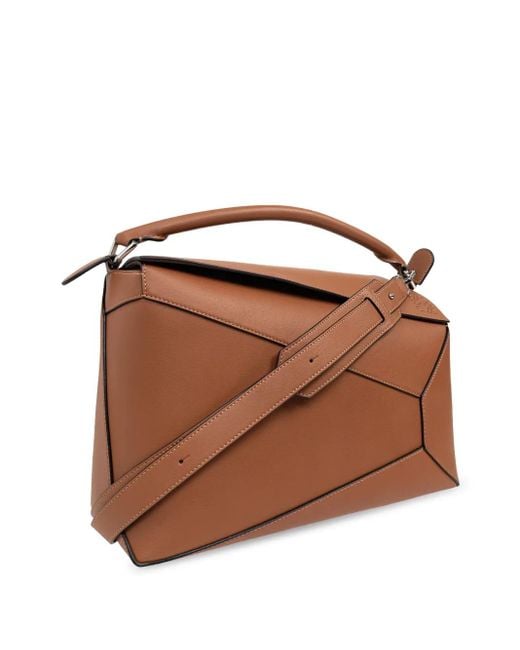 Loewe Brown Large Puzzle Leather Tote Bag for men