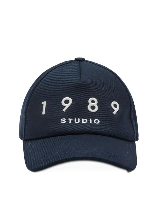 1989 STUDIO Blue Logo-Embroidered Cap for men