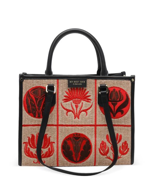 MY BEST BAG Atena Liberty Embroidered Tote Bag