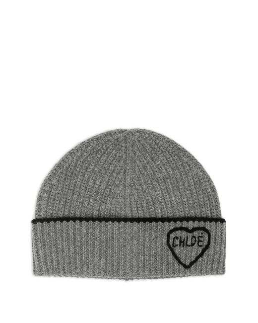 Chloé Gray Encoeur Beanie Hat