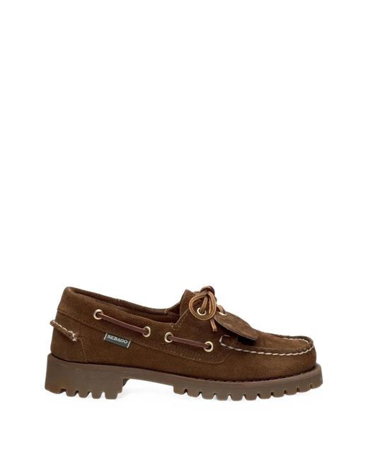 Sebago Brown Ranger Artisan Ox Suede Lug-Sole Loafers