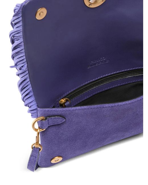 Pinko Purple Love Bag Click Soft Horizontal Mini Crossbody Clutch