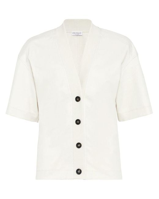 Short-sleeve cardigan di Brunello Cucinelli in White