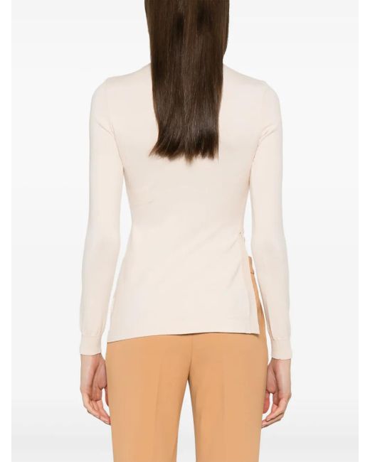 Elisabetta Franchi White Stud-Detailed Sweater