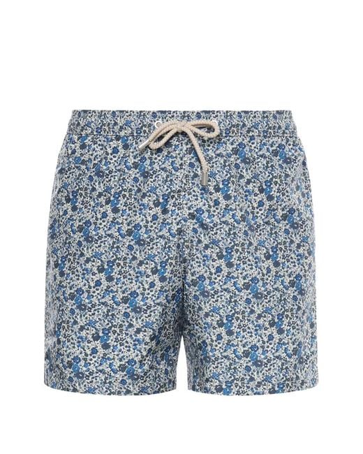 Mc2 Saint Barth Blue Lighting Floral-Print Swim Shorts for men