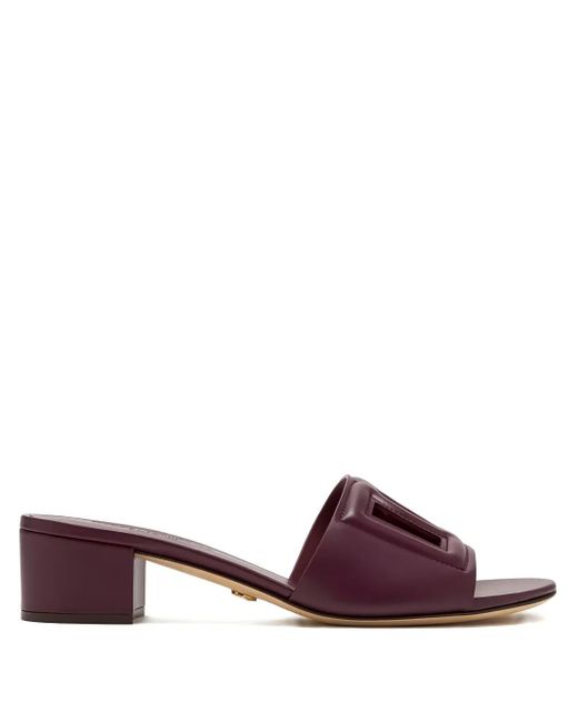 Sandalias con logo DG y tacón de 40 mm Dolce & Gabbana de color Purple