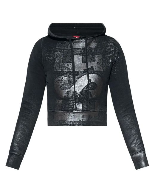 DIESEL Black Hoodie 'F-Slimmy-Hood-P6'