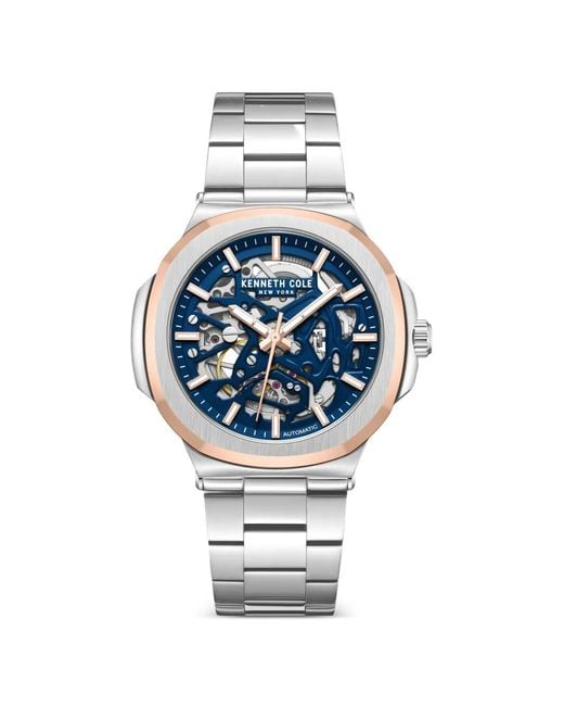 Kenneth Cole Blue Skeleton-Dial .5Mm Watch for men