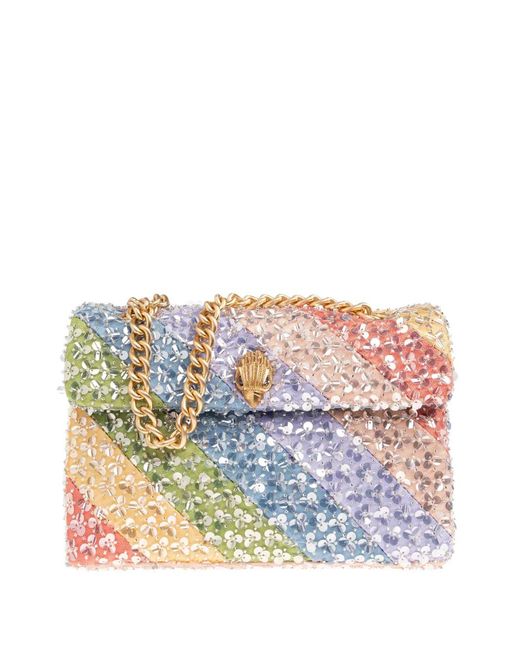 Kurt Geiger White Kensington Sequin-Embellished Shoulder Bag