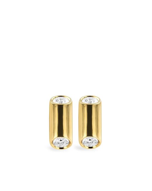 Orecchini a bottone Mini Eclipse in oro giallo 18kt e diamanti di Pragnell in Metallic