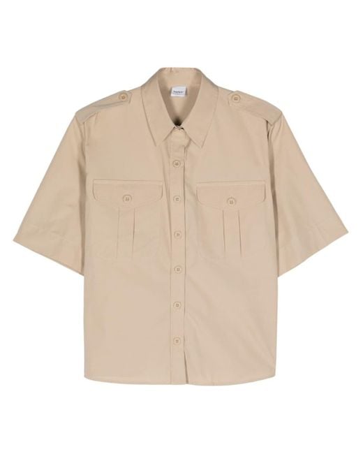 Cotton cargo shirt Aspesi de color Natural