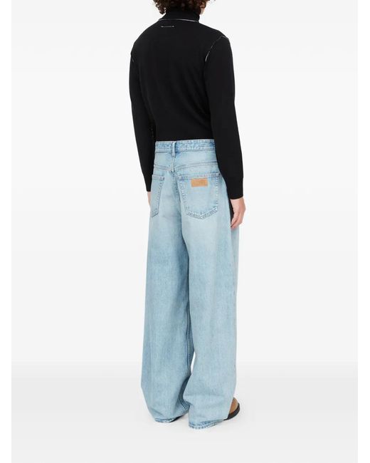 MM6 by Maison Margiela Blue Wide-Leg Jeans for men