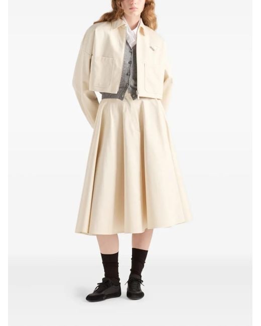 Prada Natural Chino Midi Skirt