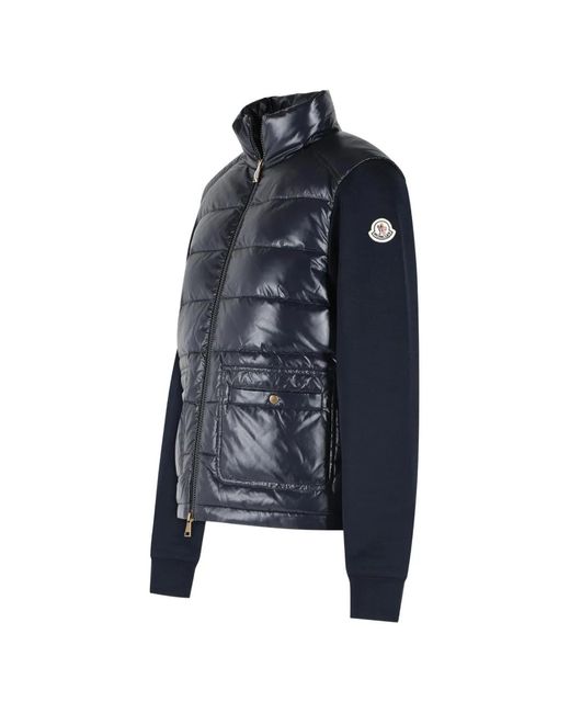 Moncler Blue Logo-Patch Padded Jacket