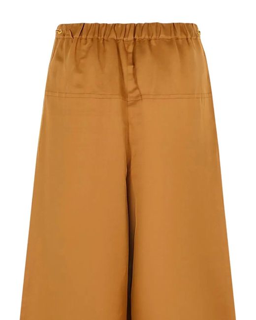 Max Mara Orange Elastic-Waistband Palazzo Pants