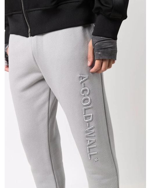 A_COLD_WALL* Gray Embossed Logo Trackpants for men