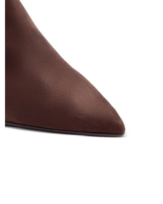 Chantal Brown Suede Pointed-Toe Ankle Boots