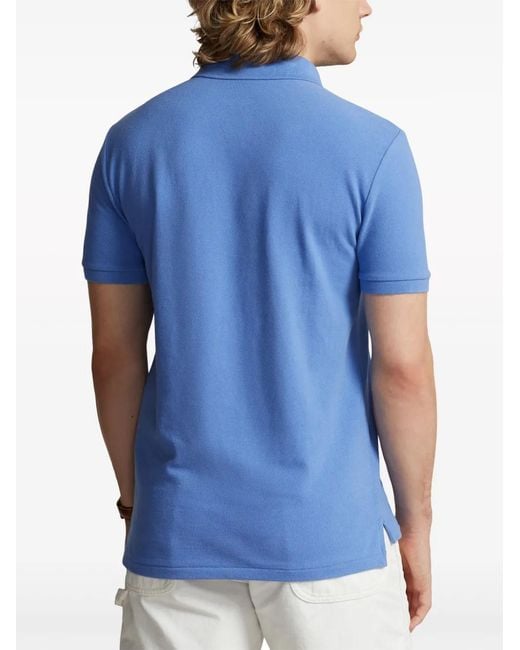 Polo Ralph Lauren Blue Cotton Polo Shirt With Embroidered Logo for men