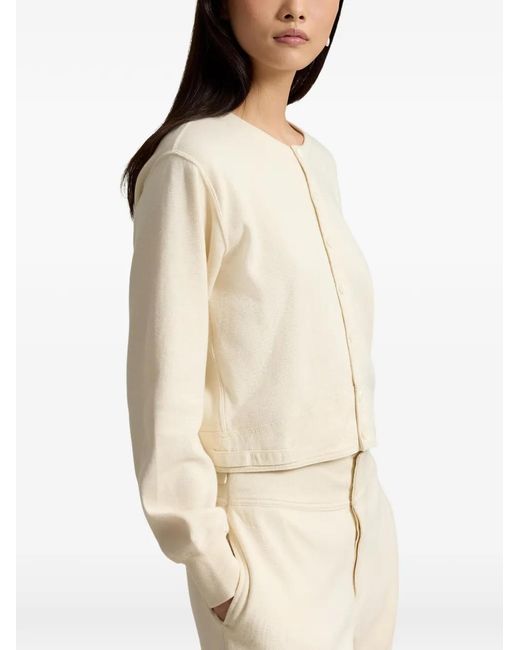 Polo Ralph Lauren White Ribbed-Trim Button-Up Cardigan