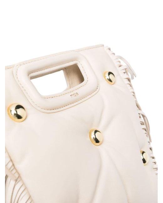 Maje M Studded Padded Leather Tote Bag in Natural | Lyst