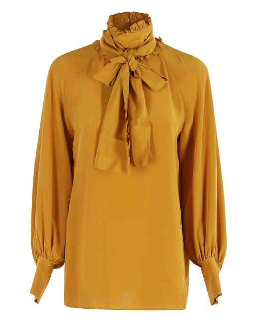 Blusa con volantes en el cuello Weekend by Maxmara de color Yellow