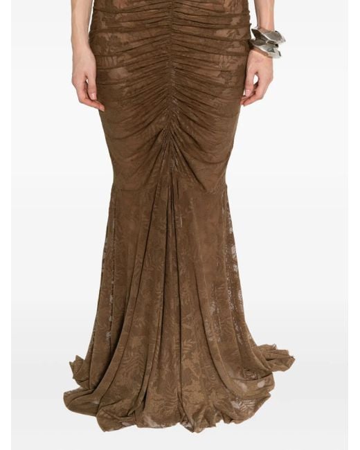 Norma Kamali Brown Strapless Fishtail Maxi Dress
